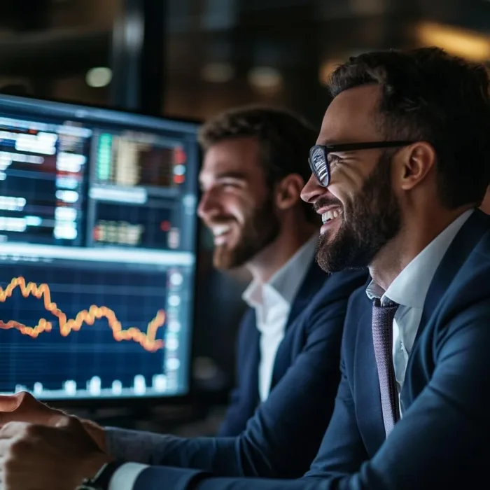 Trader che analizzano grafici azionari